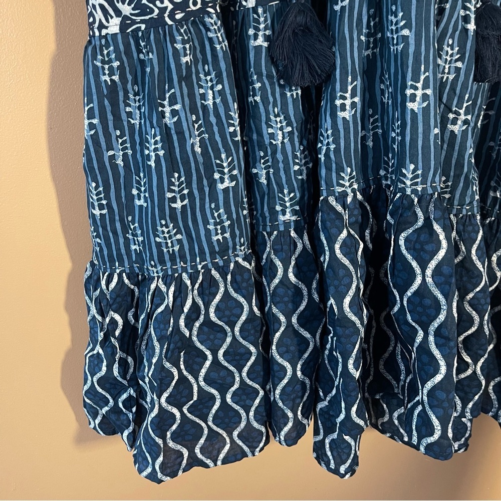 Chelsea & Theodore Blue and White Boho Dress size 1X New with tags - Picture 3 of 13